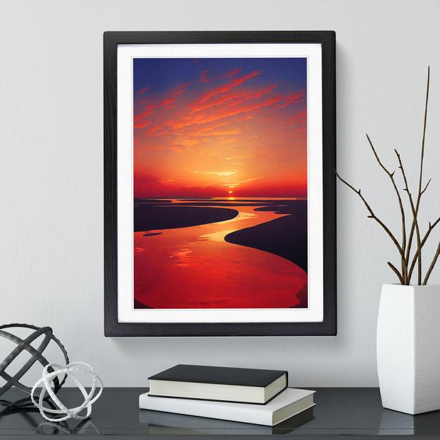 Splendid Sunset - Picture Frame Graphic Art House of Hampton Size: 64cm H x 46cm W x 2cm D, Format: Black on Productcaster.