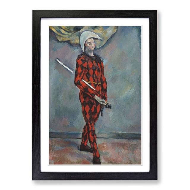 Harlequin by Paul Cezanne - Picture Frame Painting East Urban Home Frame Option: Black Framed, Size: 90cm H x 65cm W x 2cm D on Productcaster.