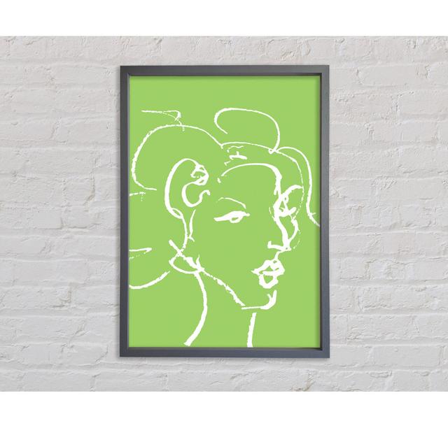 Pretty Lady Sketch Framed Print Ivy Bronx Colour: Green, Size: 141.4cm H x 100cm W x 3.3cm D on Productcaster.