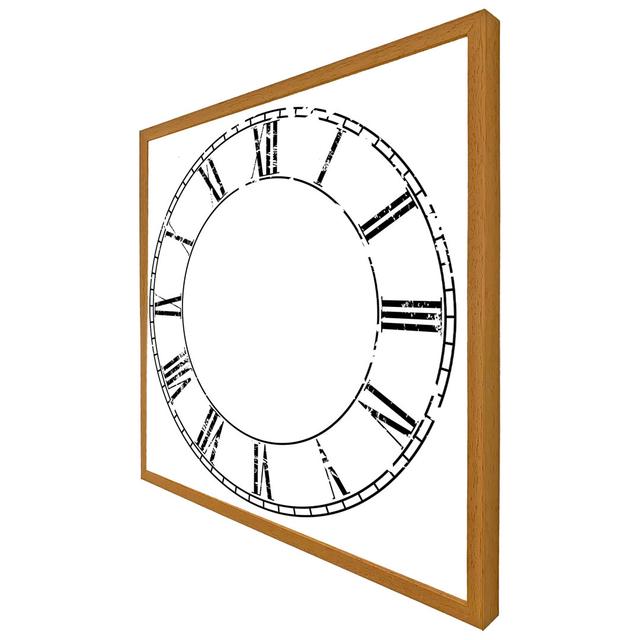 Brae Roman Numeral Clock - Single Picture Frame Print ClassicLiving Size: 51cm H x 51cm W x 4cm D, Frame Colour: White Framed on Productcaster.