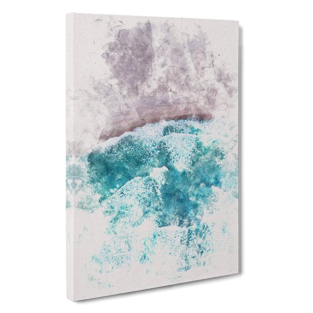 Waves on the Beach - Wrapped Canvas Painting Print East Urban Home Size: 76cm H x 50cm W x 3cm D on Productcaster.