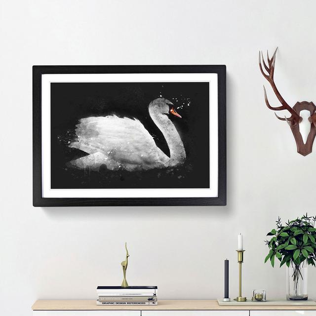 White Swan Swimming - Picture Frame Graphic Art Print East Urban Home Size: 24cm H x 33cm W x 2cm D, Frame Option: Black Framed on Productcaster.