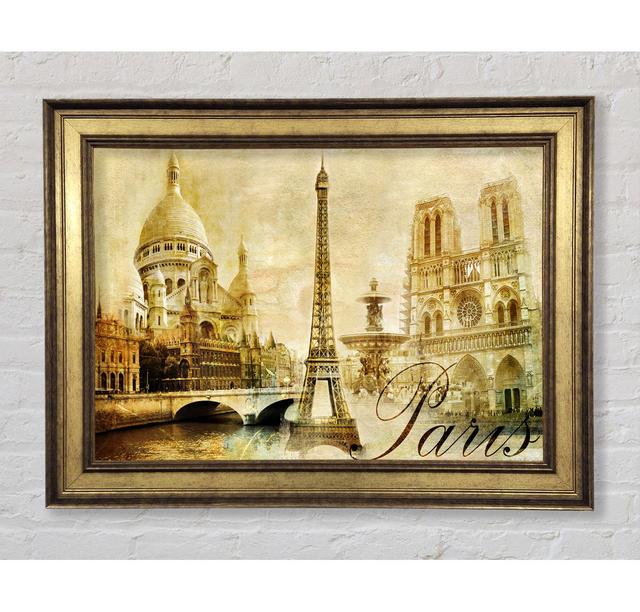 Eiffel Tower Retro 13 - Single Picture Frame Art Prints Bright Star Size: 42cm H x 59.7cm W x 8cm D on Productcaster.