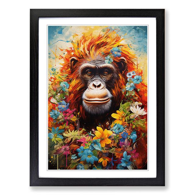 Orangutan Modern - Print Alpen Home Frame Colour: Black , Size: 34cm H x 25cm W x 2cm D on Productcaster.