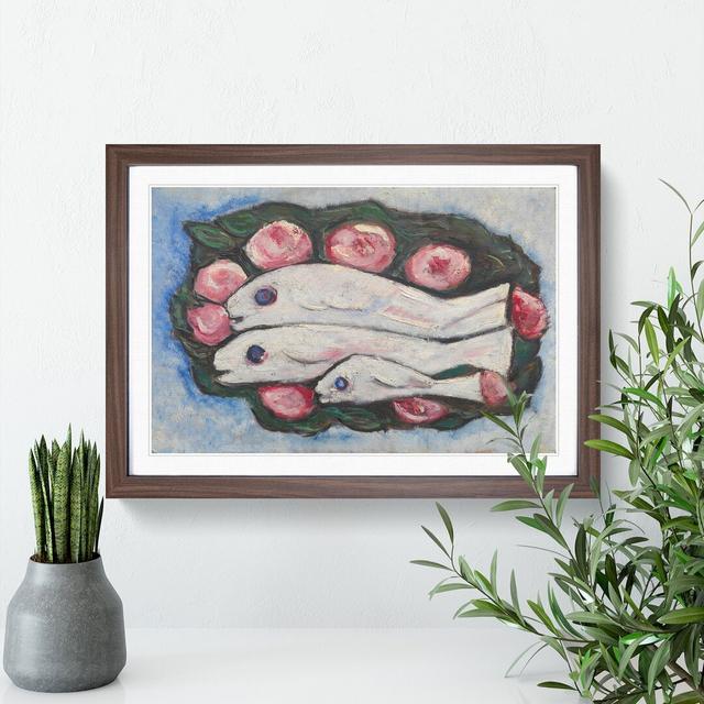 Banquet in Silence by Marsden Hartley - Picture Frame Painting East Urban Home Frame Option: Walnut, Size: 27cm H x 36cm W x 2cm D on Productcaster.