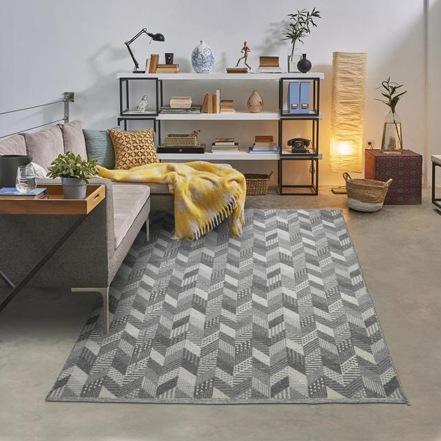 Antwonette Geometric Hand Woven Grey Area Rug 17 Stories Rug Size: Rectangle 160 x 230cm on Productcaster.