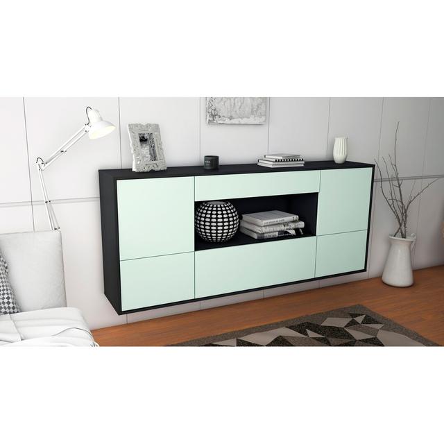 Gholson Sideboard Ebern Designs Colour (Body/Front): Anthracite/Light Blue on Productcaster.