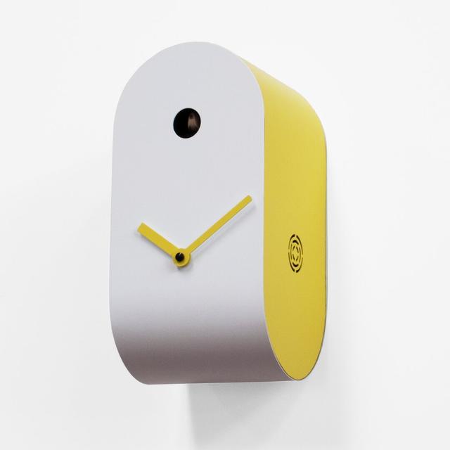 Bane Metal Wall Clock Ebern Designs Colour: Yellow on Productcaster.