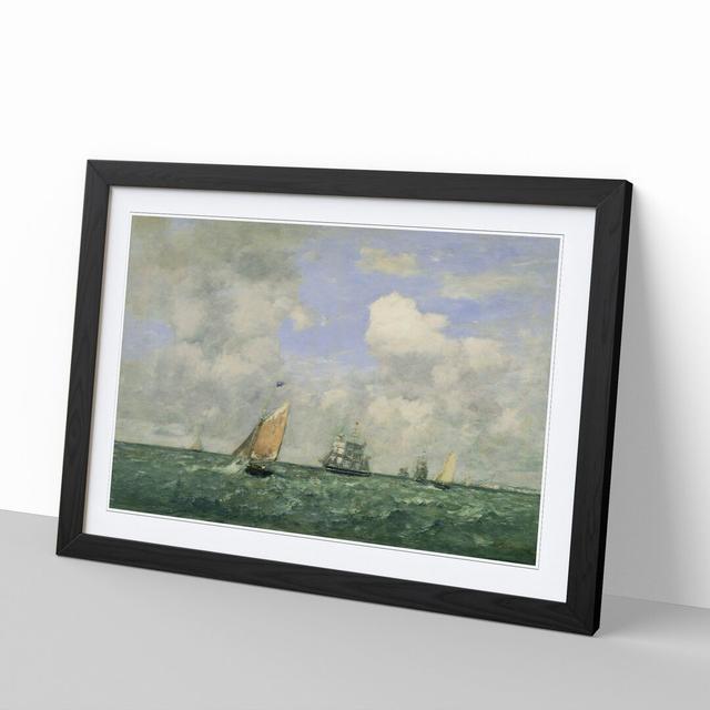 Ships and Sailing Boats by Eugene Boudin - Picture Frame Painting East Urban Home Frame Option: Black Framed, Size: 27cm H x 36cm W x 2cm D on Productcaster.