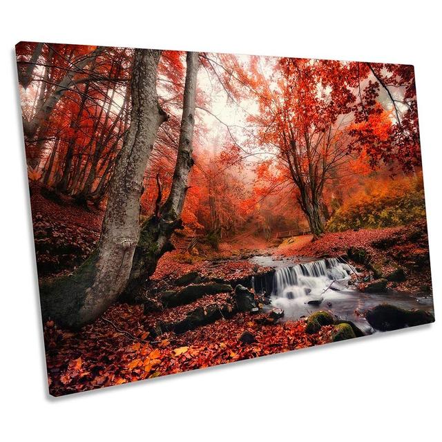 Red Landscape Woodland - Wrapped Canvas Print Union Rustic Size: 30.5cm H x 45.7cm W x 2cm D on Productcaster.