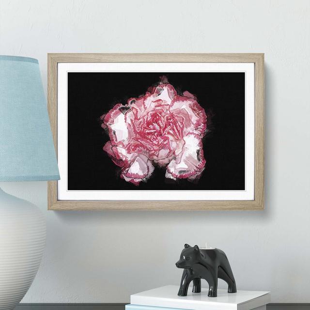 Pink Carnation Flower in Abstract - Picture Frame Graphic Art Print East Urban Home Frame Option: Oak, Size: 50cm H x 76cm W x 2cm D on Productcaster.