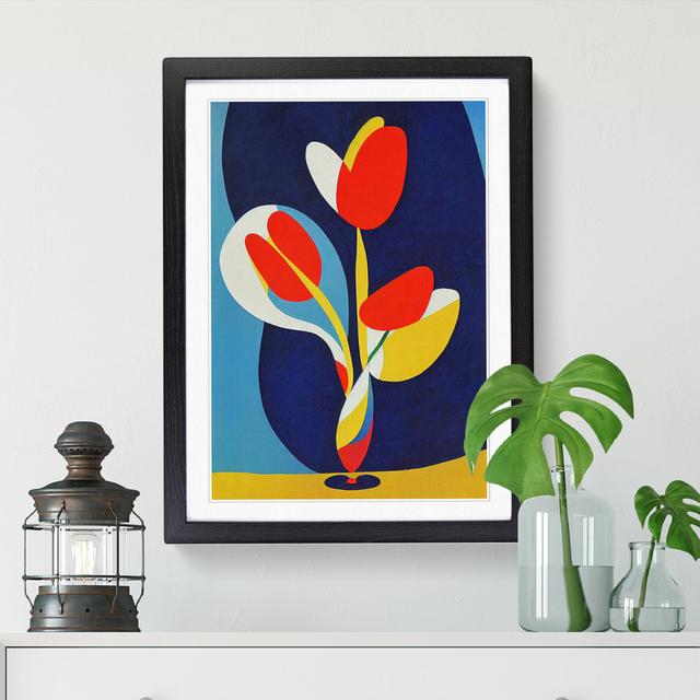 Tulip Flower Abstract Vol.2 - Print ClassicLiving Frame Option: Walnut, Size: 64cm H x 46cm W x 2cm D on Productcaster.