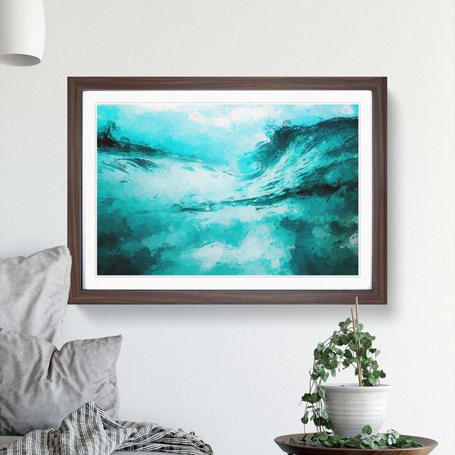 Rising Wave in Abstract - Picture Frame Graphic Art Print East Urban Home Frame Option: Walnut, Size: 35cm H x 50cm W x 2cm D on Productcaster.