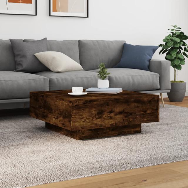 Jlea Solid Coffee Table vidaXL Colour: Smoked Oak, Size: 31cm H x 80cm L x 80cm W on Productcaster.