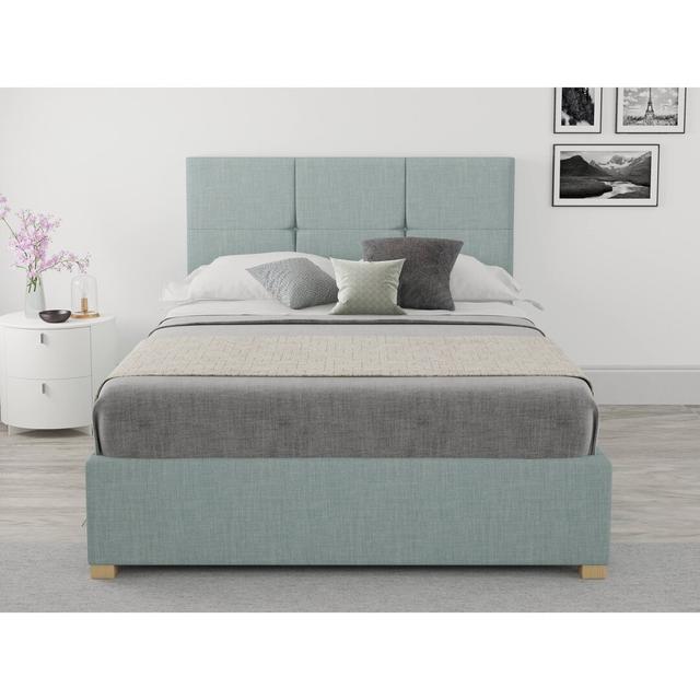 Moyers Upholstered Ottoman Bed Brayden Studio Size: Double (4'6), Colour: Sky on Productcaster.