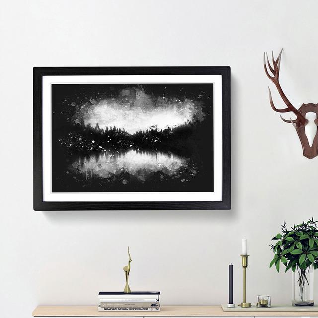 Forest Reflecting on a Lake - Picture Frame Graphic Art Print East Urban Home Size: 24cm H x 33cm W x 2cm D, Frame Option: Black Framed on Productcaster.