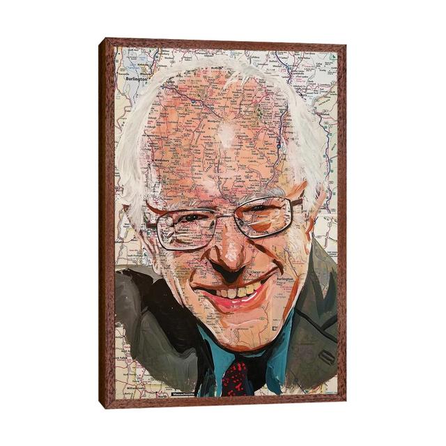 Bernie From Vermont by Kyle Willis - Print on Canvas Ebern Designs Format: Classic Brown Wood Framed, Size: 66.04cm H x 45.72cm W x 3.81cm D on Productcaster.