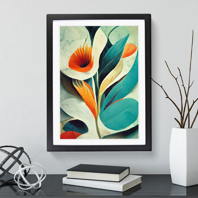 Floral in Abstract No.5 - Picture Frame Graphic Art Marlow Home Co. Size: 34cm H x 25cm W x 2cm D, Frame Colour: Black on Productcaster.