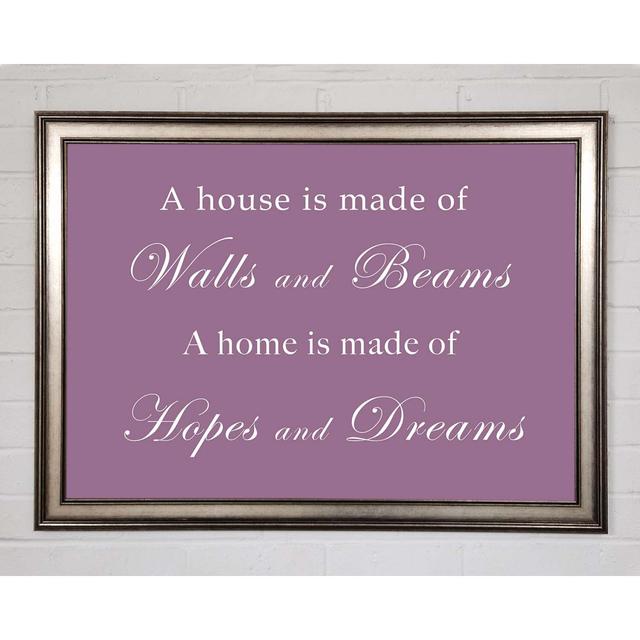 Home Quote Walls and Beams Hopes and Dreams Dusty Pink Framed Print - Single Picture Frame Art Prints Happy Larry Größe: 42 cm H x 59,7 cm B x 1,5 cm on Productcaster.