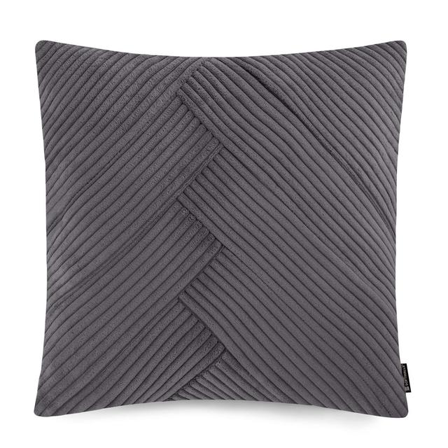 Lia Cushion Cover Softwalls Size: 50 cm H x 50 cm W, Shape: Square, Colour: Dark Grey on Productcaster.