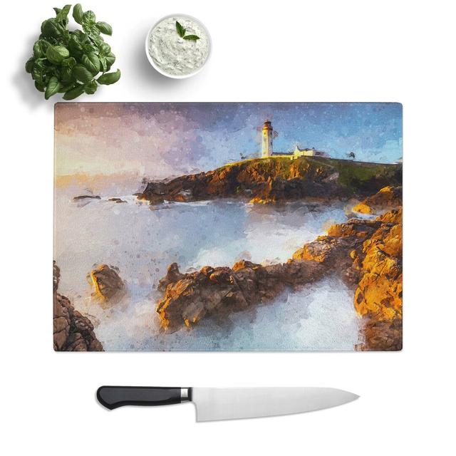 Glass Fanad Head Lighthouse in Ireland in Abstract Chopping Board East Urban Home Size: 28.5 cm W x 20 cm L on Productcaster.