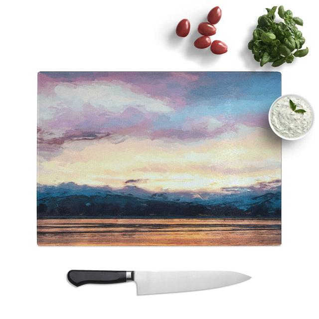 Tempered Glass Clouds Above the Mountains Chopping Board East Urban Home Size: 28.5 cm W x 20 cm L on Productcaster.