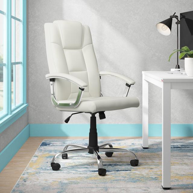 High-Back Executive Chair Wayfair Basics Colour: Cream on Productcaster.