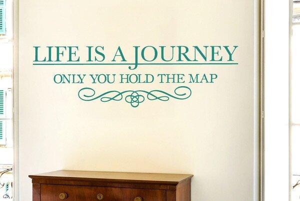 Life Is a Journey Only You Hold The Map Wall Sticker 17 Stories Size: Large, Colour: Shiny Silver on Productcaster.