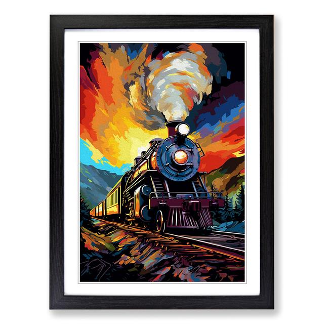 Steam Train Pop - Single Picture Frame Art Prints on Wood Borough Wharf Frame Colour: Black, Size: 64cm H x 46cm W x 2cm D on Productcaster.