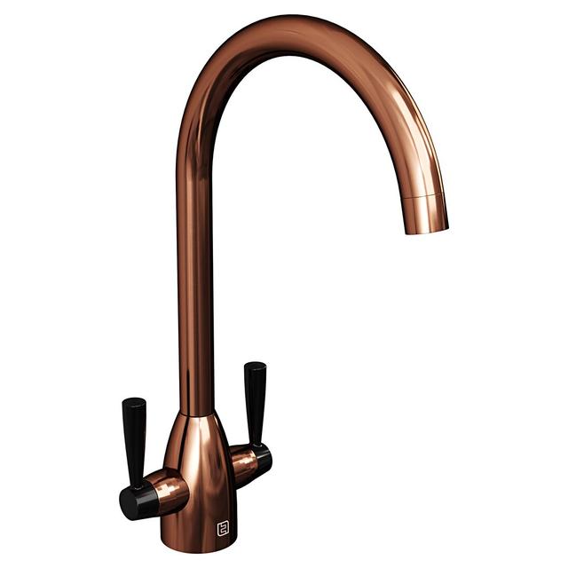 Astoria Twin Lever Monobloc Tap Belfry Kitchen Finish: Copper on Productcaster.