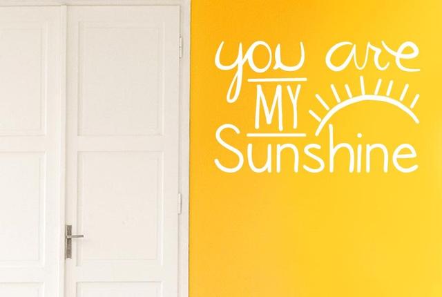 You Are My Sunshine Wall Sticker Happy Larry Size: Medium, Colour: Shiny Gold on Productcaster.