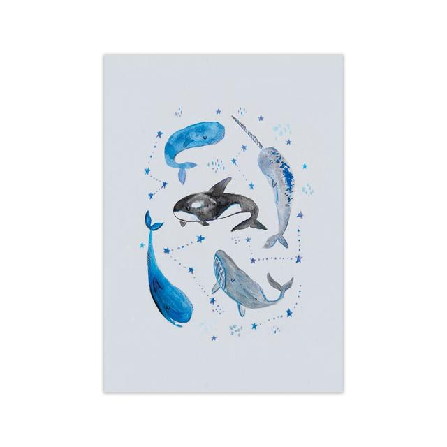 'Whales' by Laura Irwin - Graphic Art Print on Paper Isabelle & Max Frame Option: No Framed, Size: 29.7cm H x 21cm W x 3cm D on Productcaster.