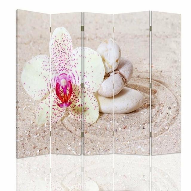 Sand Zen Canvas 5 Panel Room Divider Brayden Studio on Productcaster.