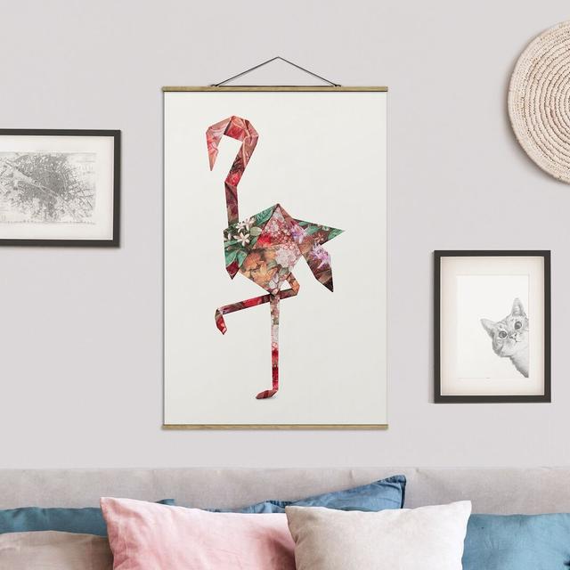 Wandbild Origami Flamingo von Jonas Loose Sansibar Home Größe: 52,5 cm H x 35 cm B x 0,3 cm T on Productcaster.