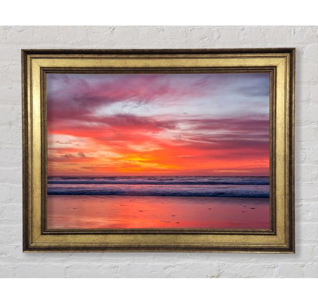 Sunset Ocean Framed Print Bright Star Size: 21cm H x 42cm W x 8cm D on Productcaster.