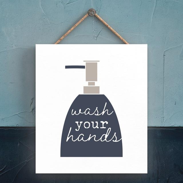 Wash Your Hands - Unframed Typography on Wood Maturi on Productcaster.