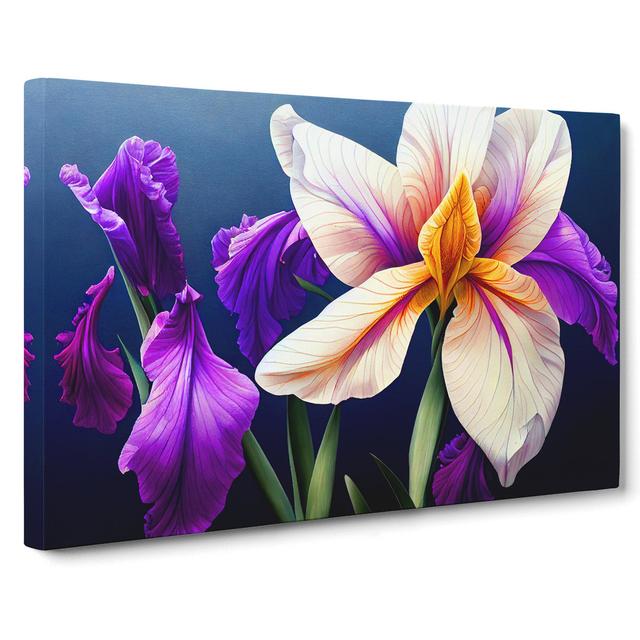 Pure Iris Flowers - Wrapped Canvas Graphic Art Latitude Run Size: 40cm H x 60cm W x 3cm D on Productcaster.