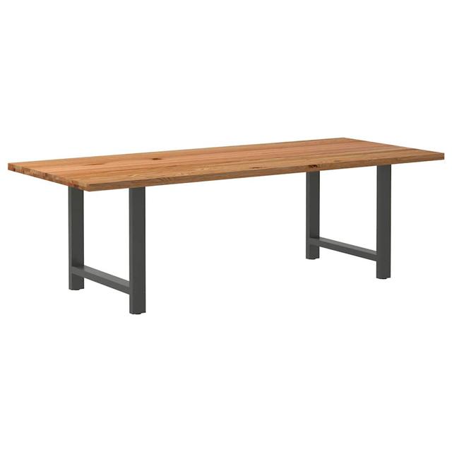 Vidaxl Esstisch Hellbraun 220X120x74 Cm Massivholz Eiche Rechteckig Williston Forge Farbe des Tischgestells: Anthrazit, Größe: 74 cm H x 240 cm L x 80 on Productcaster.