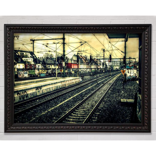 Train Station Vintage Framed Print Bright Star Size: 100cm H x 141.4cm W x 3cm D on Productcaster.