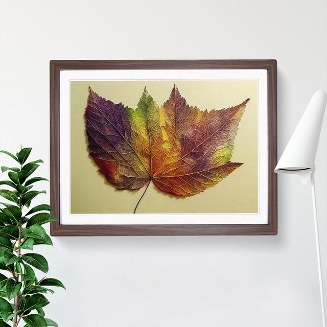 Autumn Leaf Vol.1 - Picture Frame Graphic Art Marlow Home Co. Size: 46cm H x 64cm W x 2cm D, Frame Colour: Walnut Framed on Productcaster.