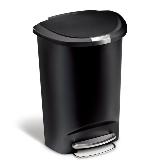 Simplehuman 50L Plastic Semi-Round Pedal Bin simplehuman Colour: Black on Productcaster.