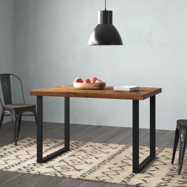 Tyree Solid Oak Dining Table Trent Austin Design Size: H75 x L160 x W90cm, Table Top Colour: Brown on Productcaster.