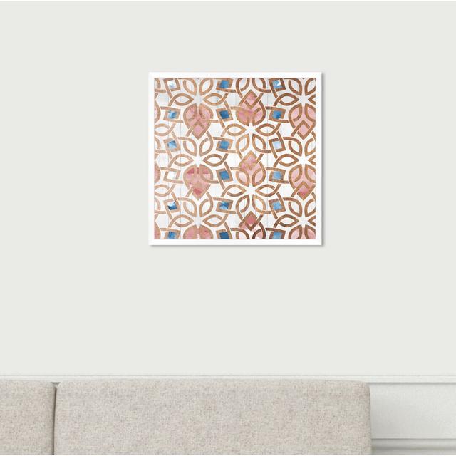 Lattice Desert Pale Hawaii - Print East Urban Home Size: 36cm H x 36cm W x 1cm D, Format: White Framed on Productcaster.