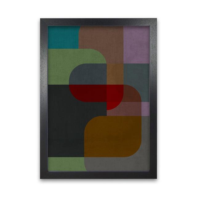 Dark Colourful Abstract B - Print George Oliver Size: 30cm H x 21cm W x 3cm D, Frame Option: Black Frame on Productcaster.