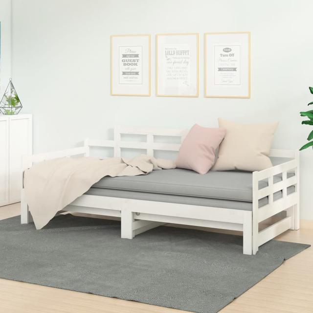 Jarno Solid Wood EU Single - 90 X 200 Cm Daybed 17 Stories Colour: White on Productcaster.