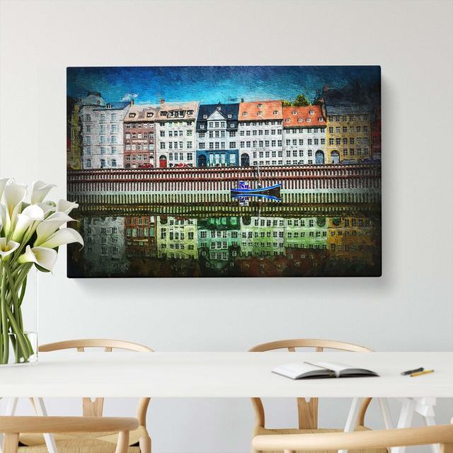 Nyhavn in Copenhagen - Wrapped Canvas Painting Print East Urban Home Size: 50cm H x 76cm W x 3cm D on Productcaster.