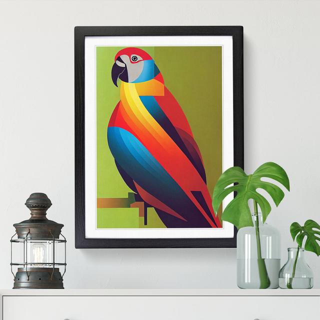 Parrot Cubism - Single Picture Frame Graphic Art Pergo Classics Frame Option: Oak, Size: 46cm H x 34cm W x 2cm D on Productcaster.