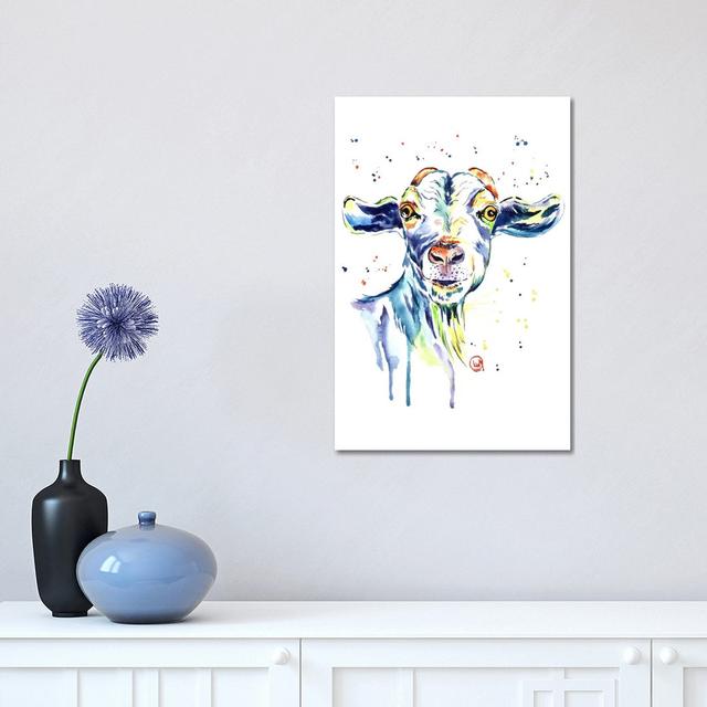 The Happy Goat by Lisa Whitehouse - Wrapped Canvas Gallery-Wrapped Canvas Giclée Brambly Cottage Size: 45.72cm H x 30.48cm W x 1.91cm D on Productcaster.