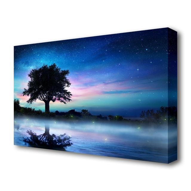 Woodland Fairies Landscape - Wrapped Canvas Graphic Art Print East Urban Home Size: 35.6 cm H x 50.8 cm W on Productcaster.