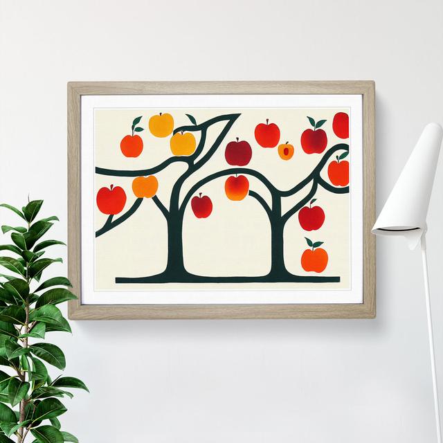 Abstract Apple Tree - Single Picture Frame Painting ClassicLiving Size: 34cm H x 46cm W x 2cm D, Frame Colour: Oak on Productcaster.